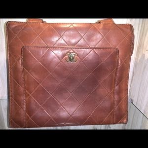 CHANEL CALFSKIN STITCHED CC Dark BROWN SHOULDER